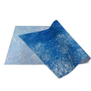 BLOSSOM Floral Wrapper Non-Woven Long Fiber Metallic One Side BNW 50cm x 70cm Blue