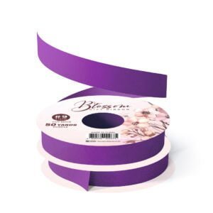 BLOSSOM Gift Ribbon Satin Cut Edge #5 7/8in 50yard Purple