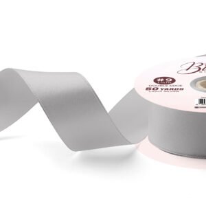 BLOSSOM Gift Ribbon Double Edge 1in 50yard Light Silver