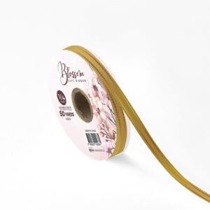 BLOSSOM Gift Ribbon Double Edge with Metallic 1/4in Gold