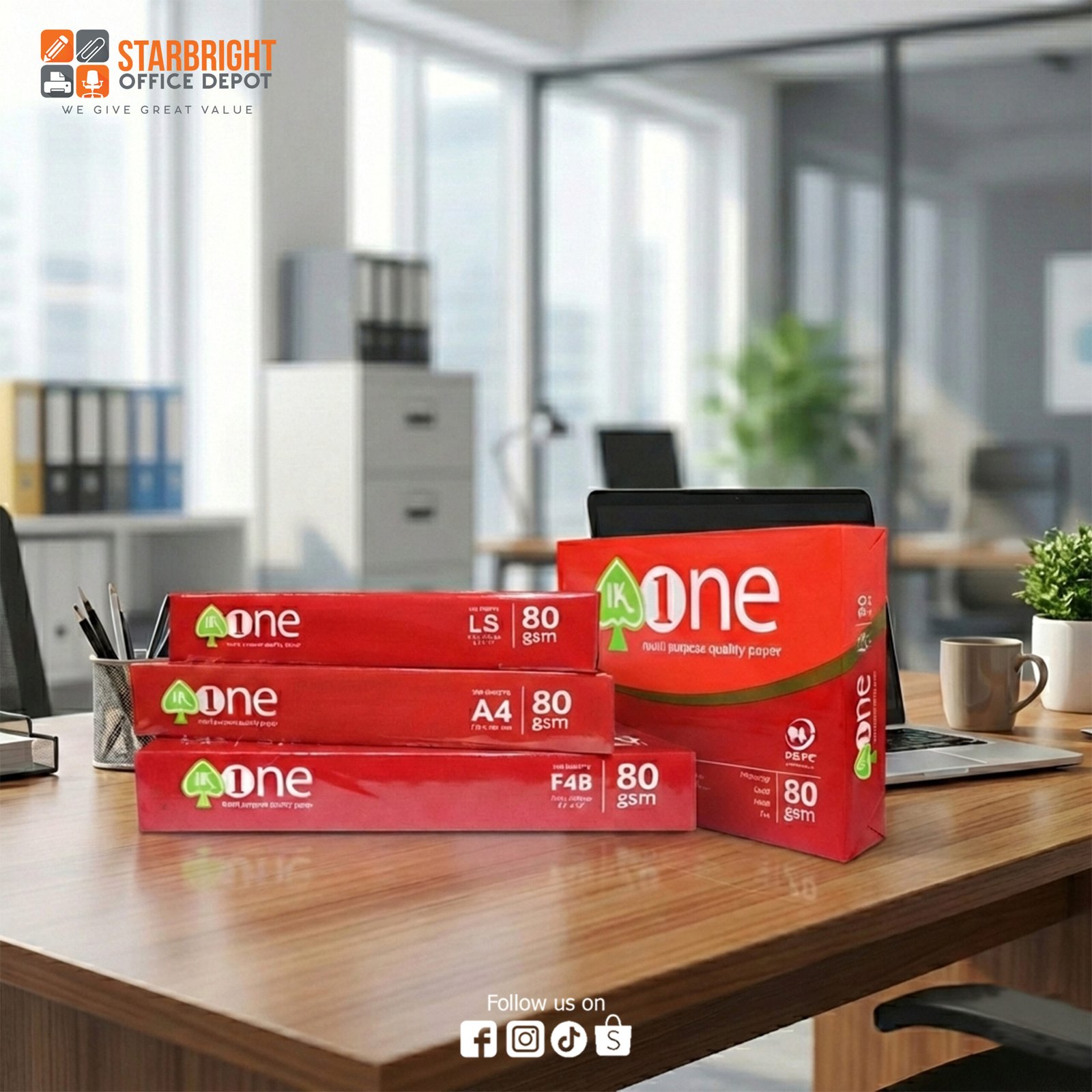 IK One Book Paper – 80gsm High-Quality Multipurpose Printing Paper